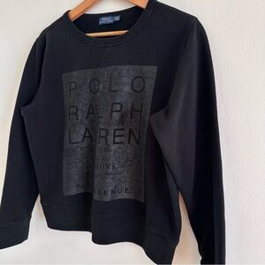 Polo by Ralph Lauren Black Tonal Logo crew neck sweatshirt medium